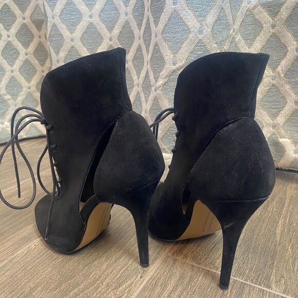 Chinese Laundry 4.5” Black LaceUp Stiletto Open Toe Booties Women’s US 8.5 - Picture 7 of 8